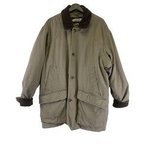 St Johns Bay Tan Canvas Chore Barn Coat Button Removable Liner Brwn Men XLT Tall